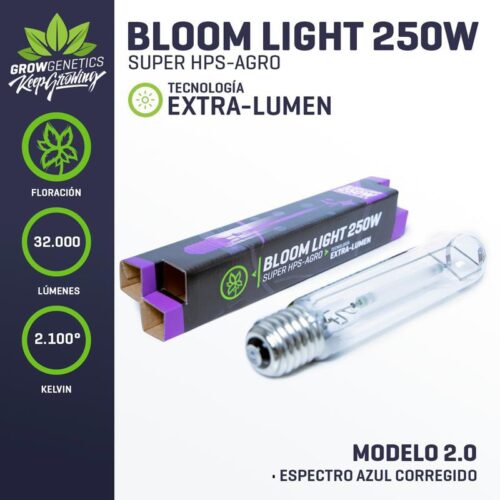 AMPOLLETA SODIO EXTRA LUMEN 250 W GROW GENETICS